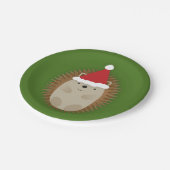 Niedlicher Santa Igel Pappteller (Schrägansicht)