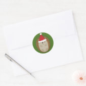 Niedlicher Santa Igel Runder Aufkleber (Umschlag)