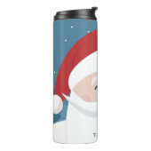 Niedlicher Santa individuelle Name Thermosbecher (Nach links gedreht)