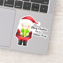 Niedlicher Santa mit dem Aufkleber für Vinyl-Aufkl