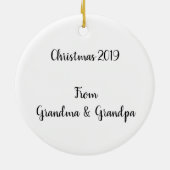 Niedlicher Santa mit Name Keramik Ornament (Hinten)