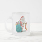niedlicher Santa mit Weihnachtspresso Mattglastasse (Links)