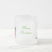 niedlicher Santa mit Weihnachtspresso Mattglastasse (Mittel)