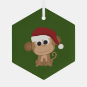 Niedlicher Santa Monkey Ornament Aus Glas (Rückseite)