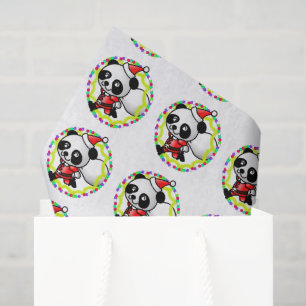 Niedlicher Santa Panda Bär mit Spielzeugtasche Seidenpapier