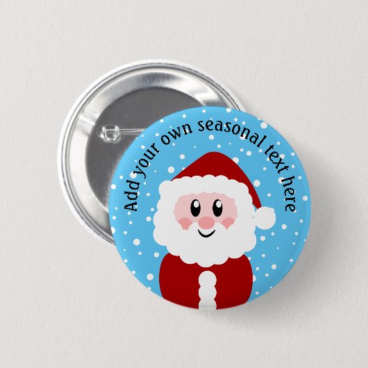 Niedlicher Santa Personalisiert Button (Vorne & Hinten)