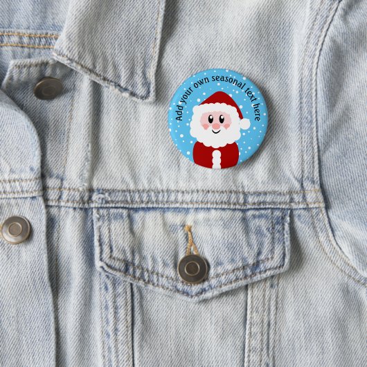 Niedlicher Santa Personalisiert Button (Beispiel)