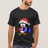 Niedlicher Santa Pinguin mit Geschenken T-Shirt (Vorderseite)