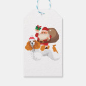 Niedlicher Santa Riding Cocker Spaniel Weihnachten Geschenkanhänger (Rückseite)