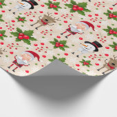 Niedlicher Santa Santa Santa Santa Santa Geschenkpapier (Ecke)