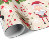 Niedlicher Santa Santa Santa Santa Santa Geschenkpapier (Rolleneckpunkt)