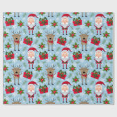 Niedlicher Santa Santa Santa Santa Santa Geschenkpapier (Flach)