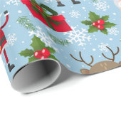 Niedlicher Santa Santa Santa Santa Santa Geschenkpapier (Rolleneckpunkt)