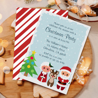 Niedlicher Santa Santa Santa Santa Santa | Reindee Einladung