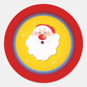 Niedlicher Santa Santa Santa Santa Santa Runder Aufkleber