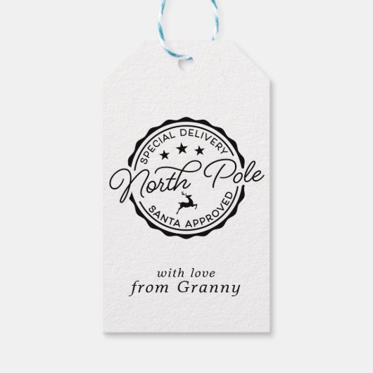 Niedlicher Santa Siegel Nordpol Geschenkanhänger (Rückseite)