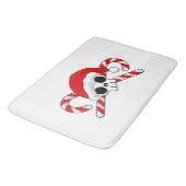 Niedlicher Santa Skull mit Candy Canes Badematte (Schrägansicht)