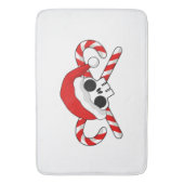 Niedlicher Santa Skull mit Candy Canes Badematte (Vorderseite Vertikal)