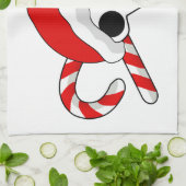 Niedlicher Santa Skull mit Candy Canes Handtuch (Gefaltet)
