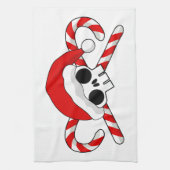 Niedlicher Santa Skull mit Candy Canes Handtuch (Vertikal)