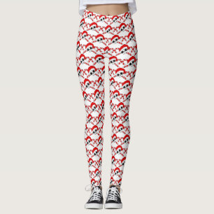 Niedlicher Santa Skull mit Candy Canes Leggings