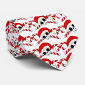 Niedlicher Santa Skull mit Candy Canes Neck Tie Krawatte (Gerollt)
