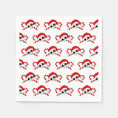 Niedlicher Santa Skull mit Candy Canes Serviette (Vorderseite)