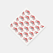 Niedlicher Santa Skull mit Candy Canes Serviette (Ecke)