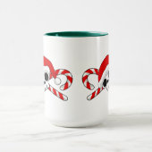 Niedlicher Santa Skull mit Candy Canes Tasse (Zentrum)