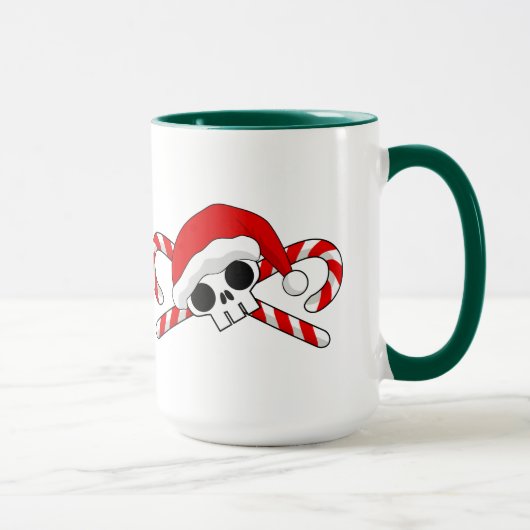 Niedlicher Santa Skull mit Candy Canes Tasse (Rechts)