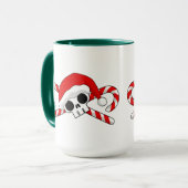 Niedlicher Santa Skull mit Candy Canes Tasse (Vorderseite Links)