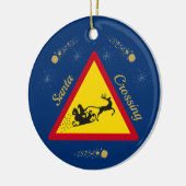 Niedlicher Santa Sleigh Keramik Keramik Ornament (Links)