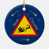 Niedlicher Santa Sleigh Keramik Ornament (Hinten)