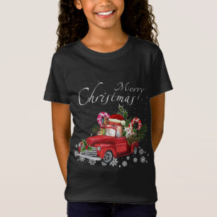 Niedlicher Santa Spitz Riding Red Truck Merry Chri T-Shirt