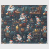 Niedlicher Santa-Workshop Geschenkpapier (Flach)