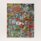 Niedlicher Santa-Workshop Puzzle (Vertikal)