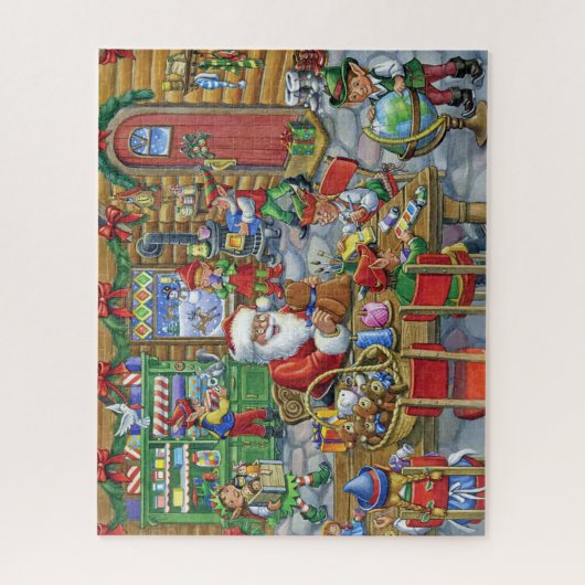 Niedlicher Santa-Workshop Puzzle (Vertikal)