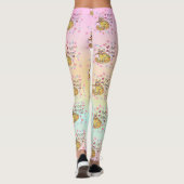 Niedlicher sarkastischer Cartoon kitty hail Satan Leggings (Rückseite)