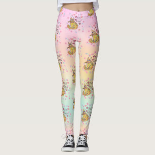 Niedlicher sarkastischer Cartoon kitty hail Satan Leggings