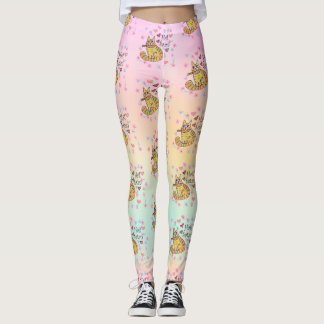Niedlicher sarkastischer Cartoon kitty hail Satan Leggings