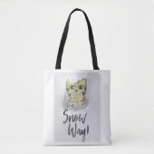 Niedlicher Sassy Fun Snow Way Painted Cat Slogan Tasche (Vorderseite)