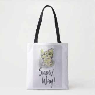 Niedlicher Sassy Fun Snow Way Painted Cat Slogan Tasche