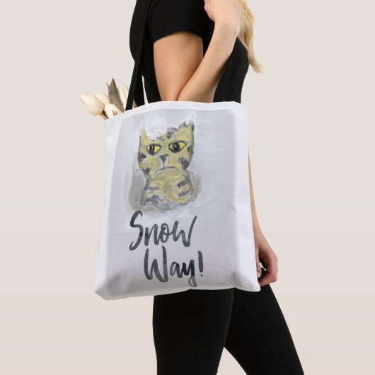 Niedlicher Sassy Fun Snow Way Painted Cat Slogan Tasche (Von Nahem)