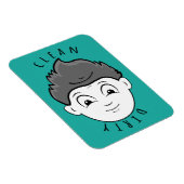 Niedlicher Sauberer Junge Geschirrspüler mit Bart Magnet (Rechte Seite)