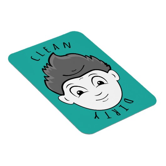 Niedlicher Sauberer Junge Geschirrspüler mit Bart Magnet (Rechte Seite)