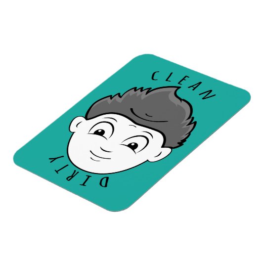 Niedlicher Sauberer Junge Geschirrspüler mit Bart Magnet (Linke Seite)