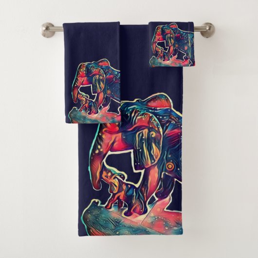 niedlicher Säugling und MuschelElefant  Badhandtuch Set (Insitu)