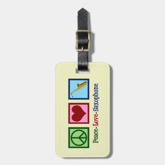 Niedlicher Saxophone Gepäckanhänger (Vorderseite vertikal)
