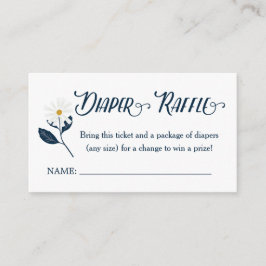 Niedlicher Scandi Daisy Diaper Raffle Ticket Begleitkarte