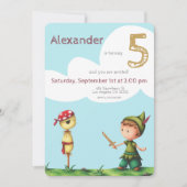 Niedlicher Scarecrow Pirate Adventure Kindergeburt Einladung (Vorderseite)